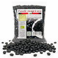 Fasole neagră uscată boabe BIO, 500g — produs și sursa naturală (boabe negre), prezentare lifestyle, Biovicta