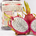 Fructul dragonului felii deshidratate fără aditivi, 150g, prezentare lifestyle cu fructe proaspete tăiate, Biovicta
