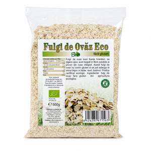 Fulgi de ovăz fără gluten BIO 500g, pachet sigilat, certificare ecologică RO-ECO-008, Biovicta