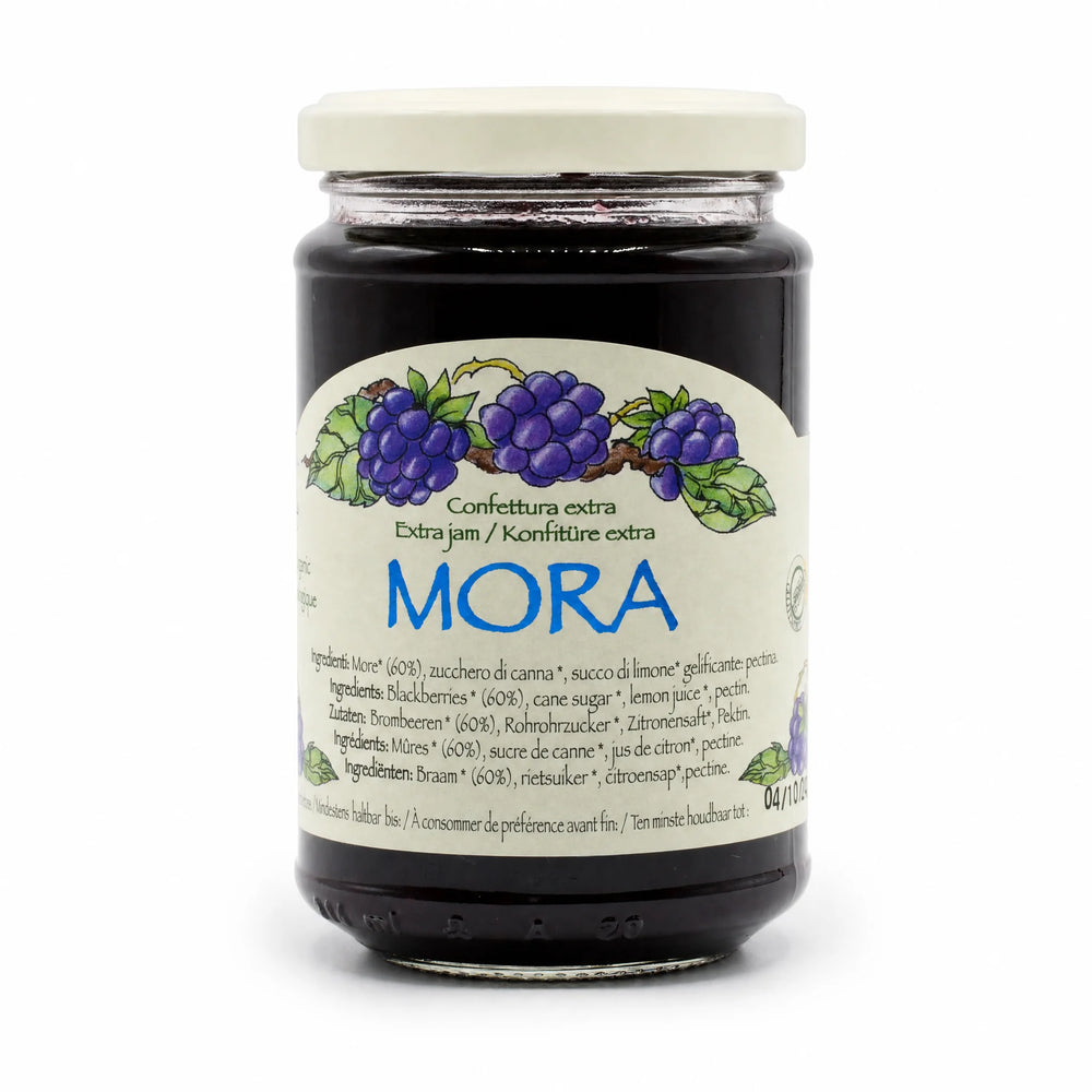 Gem artizanal din mure BIO, 330g — borcan cu eticheta completă, gem artizanal de mure, Biovicta