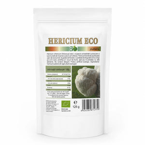 Hericium (coama leului) pudră BIO 125g, pachet sigilat, certificare ecologică RO-ECO-008, Biovicta