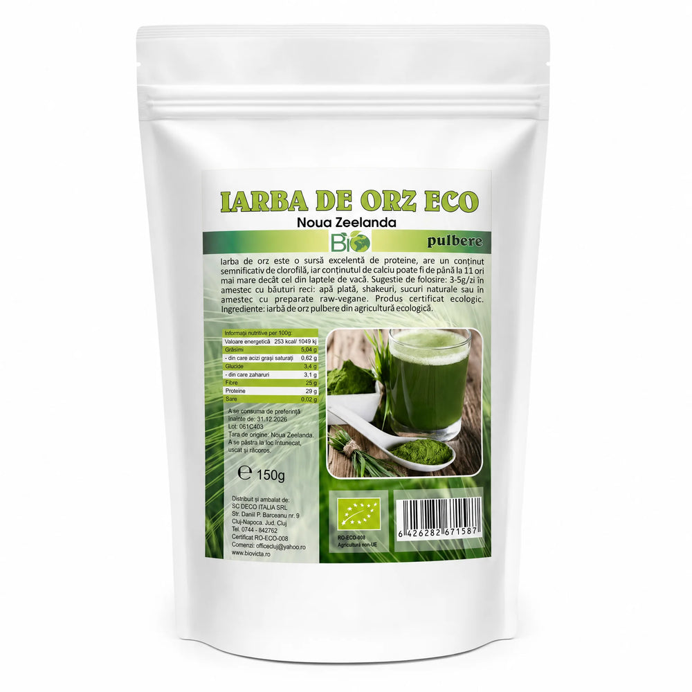 Iarba orz BIO Noua Zeelanda 150g, pachet, Biovicta