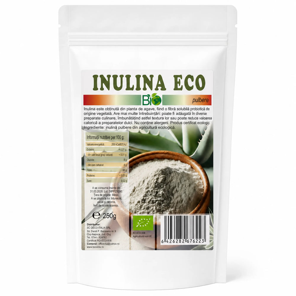 Inulina pudra BIO 250g (single photo), pachet, Biovicta