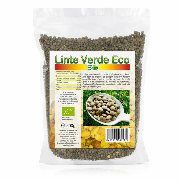 Linte Linte verde BIO 500g pentru rețete de post | Biovicta | Produse Bio