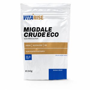 Migdale BIO VITARISE — pungă cu eticheta completă, migdale crude ecologice, 240g