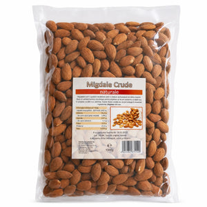 Migdale naturale 1000g — pungă transparentă mare cu migdale naturale, eticheta completă, origine SUA, Biovicta