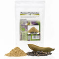 Mucuna Pruriens pulbere BIO 200g — pulbere și semințe mucuna catifelate, prezentare lifestyle, Biovicta