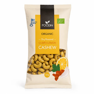 Nuci caju coapte cu curry și lămâie BIO 120g, pachet, Biovicta