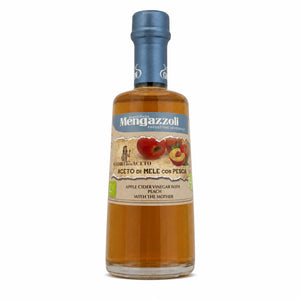 Oțet din cidru de mere nefiltrat cu suc de piersici BIO, 250ml — sticlă cu eticheta completă, oțet de mere bio, Biovicta