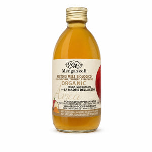 Oțet din cidru de mere cu turmeric, ghimbir și piper negru BIO, 250ml — sticlă cu eticheta completă, oțet de mere bio, Biovicta