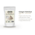 Colagen hidrolizat pulbere 200 g din pachet, pungă cu eticheta completă și 90 g proteine la 100 g, Biovicta