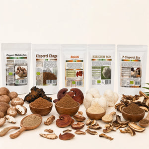 Pachet Imunitate Completă Biovicta - 5 ciuperci medicinale: shiitake, chaga, reishi, hericium, complex 7