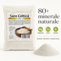 Infografic sare celtică fină — peste 80 de minerale naturale: magneziu, calciu, potasiu