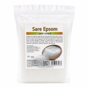 Sare Epsom (sulfat de magneziu) 500g, pachet pentru uz extern, Biovicta