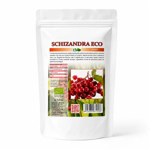 Schizandra pulbere BIO 200g — pungă albă stand-up zip-lock, eticheta completă, origine China, Biovicta
