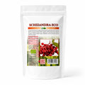 Schizandra pulbere BIO 200g — pungă albă stand-up zip-lock, eticheta completă, origine China, Biovicta