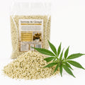 Semințe de cânepă decorticate 150g — semințe și frunze de cânepă (sursa naturală), prezentare lifestyle, Biovicta