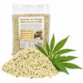 Semințe de cânepă decorticate 250g — semințe și frunze de cânepă (sursa naturală), prezentare lifestyle, Biovicta