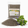 Semințe de chia BIO 225g — semințe și ramură de plantă chia (sursa naturală), prezentare lifestyle, Biovicta