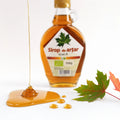 Sirop de arțar BIO, grad A, 330g — frunze de arțar și sirop, prezentare lifestyle, Biovicta