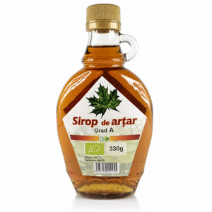 Sirop de arțar BIO, grad A, 330g — sticlă cu eticheta completă, sirop de arțar bio, Biovicta