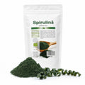 Spirulina pudră BIO 125g — pudră spirulina și algă spirulina proaspătă, prezentare lifestyle, Biovicta