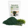 Spirulina pulbere, BIO 500g — pudră Arthrospira platensis și pudră prezentare lifestyle, Biovicta