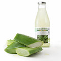 Suc de aloe vera 100%, BIO 750ml — frunze de aloe vera și suc, prezentare lifestyle, Biovicta
