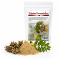 Tribulus Terrestris pudră BIO 200g, prezentare lifestyle cu pulbere fină, Biovicta