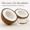 Ulei MCT C8 obținut 100% din nucă de cocos, nu din palmier