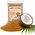Zahăr de cocos BIO 500g — zahăr brun și nucă de cocos (sursa naturală), prezentare lifestyle, Biovicta