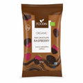 Zmeură în ciocolată raw BIO, 50g — pungă Foodin cu eticheta completă, snack ecologic Finlanda, Biovicta